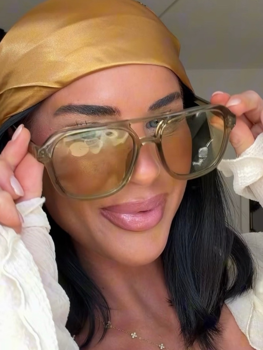 NEW Translucent Green Aviator Sunglasses